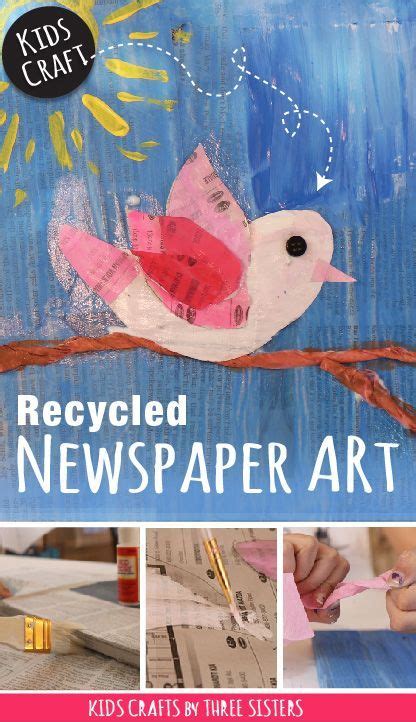 Newspaper Art Introduce Kids To Mixed Media And Recycling By Creating