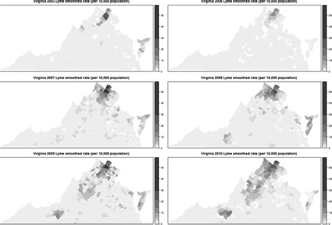 Lyme Disease Smoothed Rates At The Census Tract Level In Selected