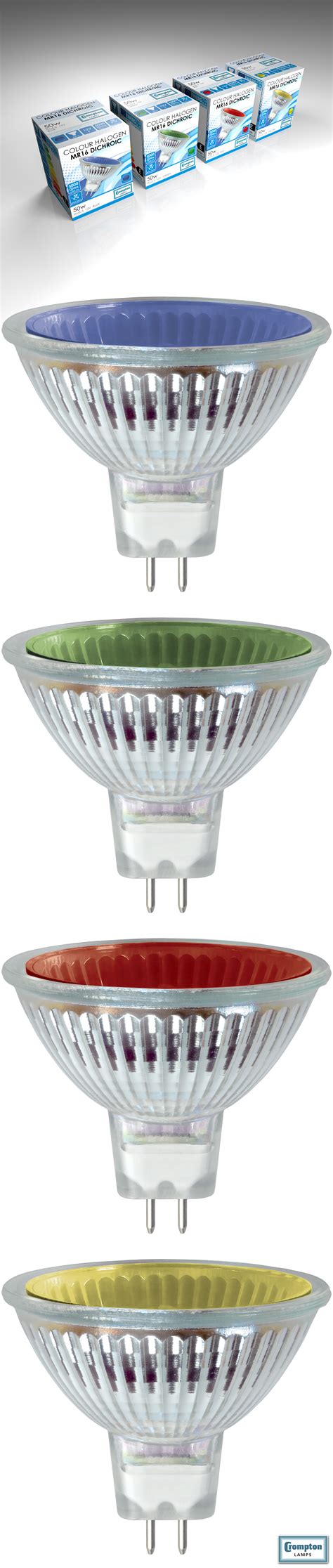 Low Voltage Halogen Dichroic Coloured Crompton Lamps Ltd Halogen