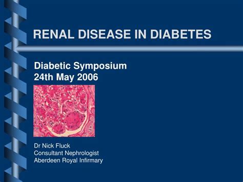 Diabetic kidney disease is a type of kidney disease caused by diabetes. PPT - RENAL DISEASE IN DIABETES PowerPoint Presentation ...