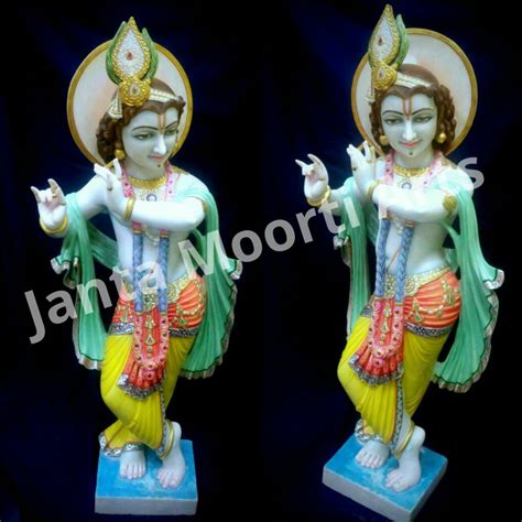 White Painted Krishna Marble Statue For Worship At Rs 61000 In Jaipur
