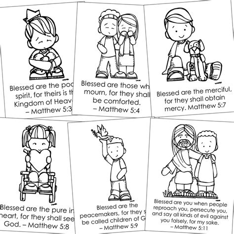 The Beatitudes Coloring Pages Elle Madison Education