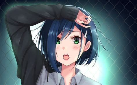 Anime Girls Green Eyes Ichigo Darling In The Franxx Blue Playmat Gaming