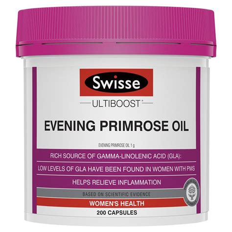 Evening primrose oil has a long history as a natural health remedy. Buy Swisse Ultiboost Evening Primrose Oil 200 Capsules ...