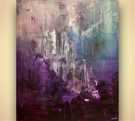 Large Purple Abstract Art Contemporary Acrylic By Contemporary