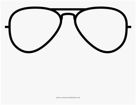 Aviator Glasses Coloring Page Line Art Hd Png Download Kindpng