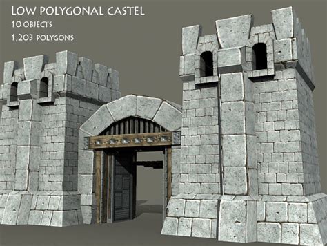 3d Model Medieval Castle Entrance Gate Vr Ar Low Poly Cgtrader