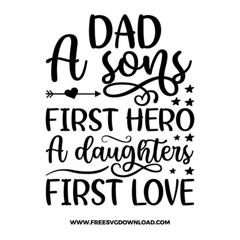 Dad A Sons First Hero Svg And Png 2 Fathers Day Free Svg Download