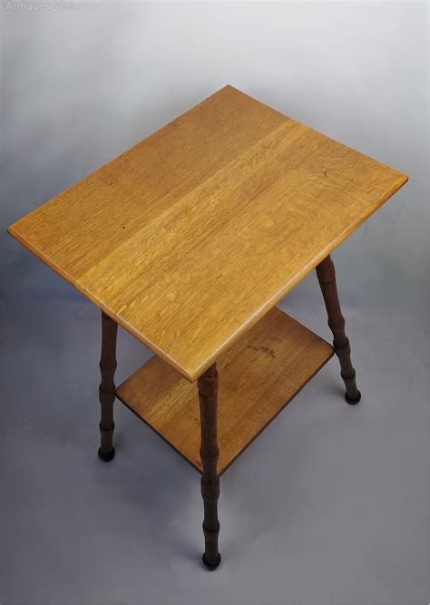 Arts And Crafts Oak Side Table Faux Bamboo Legs Antiques Atlas