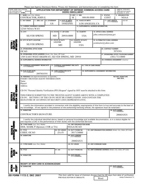 Dd Form 1172 2 Printable Recent