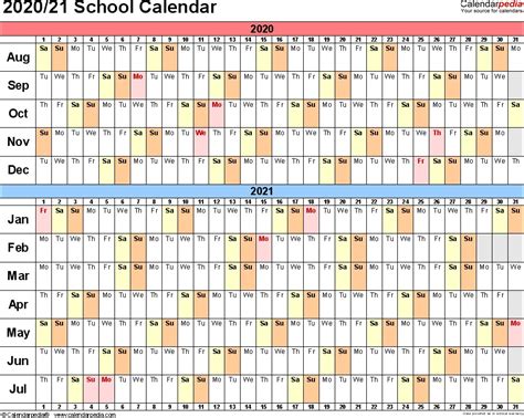2021 And 2020 School Calendar Printable Free For Class Free Printable