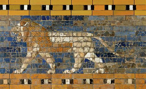 Proceeding Lion Processional Way Of Babylon Painting By Neo Babylonina