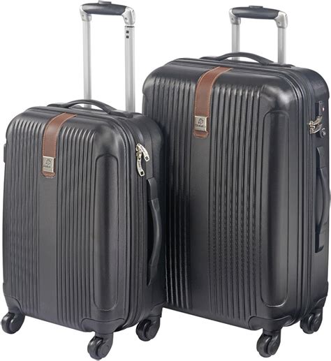 Globallite 2 Piece Hard Shell Abs Trolley Suitcase Luggage Set With 4