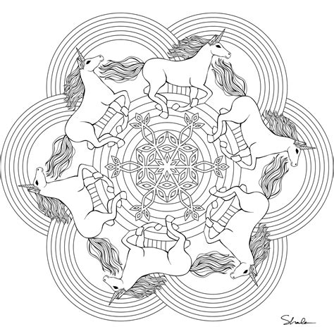 Le coloriage mandala licorne a été vue et imprimé 00 fois par les passionnés de dessins mandala. Coloriage mandala licorne - AncensCP