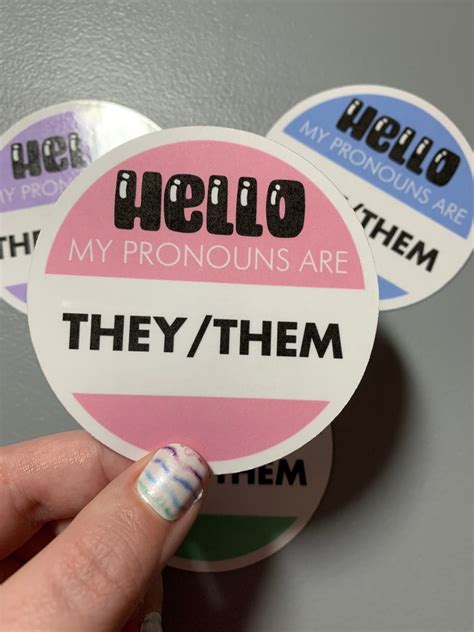 Hello My Pronouns Are Sticker Name Tag Stickers Pride Pastel Etsy