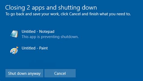 Shutdownrestart Windows 10 Without Prompting Shutdownrestart Anyway