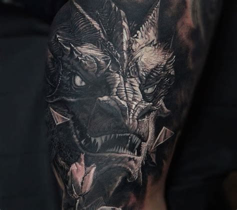 Realistic Color Dragon Tattoo