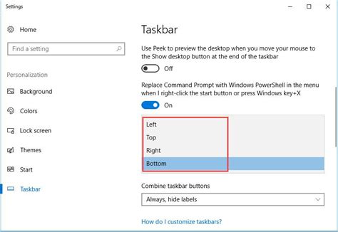 How To Change Taskbar Position On Windows 10
