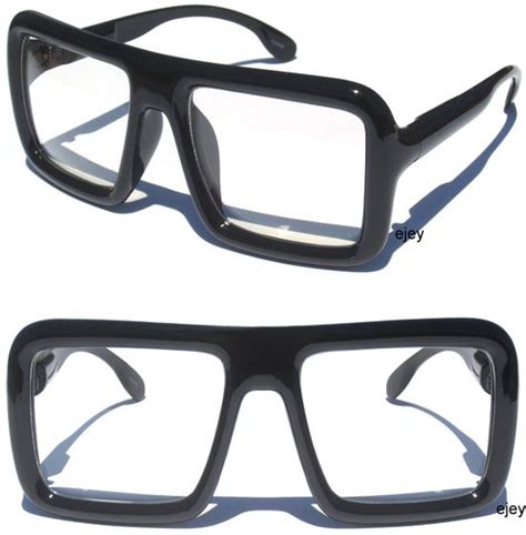 big oversize flat top thick black square frame clear lens hipster glasses new hipster glasses