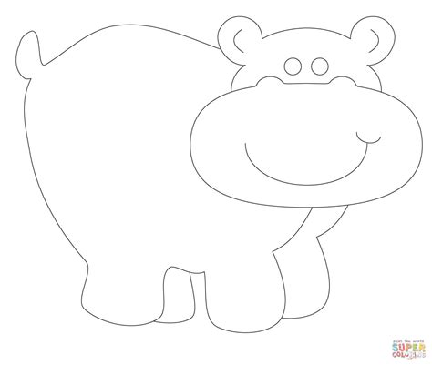 Hippopotamus Outline Coloring Page Free Printable Coloring Pages
