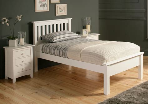Wooden Bed Frames Solid Wood Beds With Storage Time4sleep White Bed Frame White Single