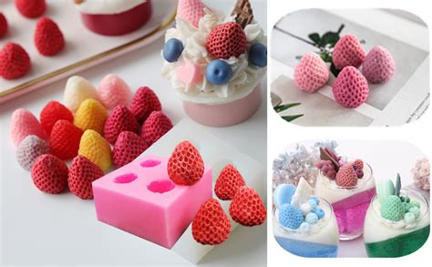 Lsydgn Moule Fraise Cavit S Moule En Silicone Quatre Fraises D