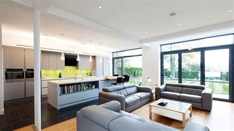 For example, if the room is long and narrow, the seating area can be at one end and the kitchen at the other. Open Plan Kitchen Dining Living Room Modern Designs - YouTube