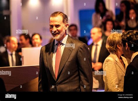Barcelona, Spain. 27th Feb, 2023. King FELIPE VI of Spain visits the