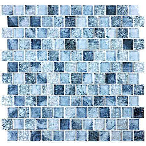 Signature Arctic Blue 1 X 1 Glass Mosaic Tile Ss82323b2 Aquablu Mosaics