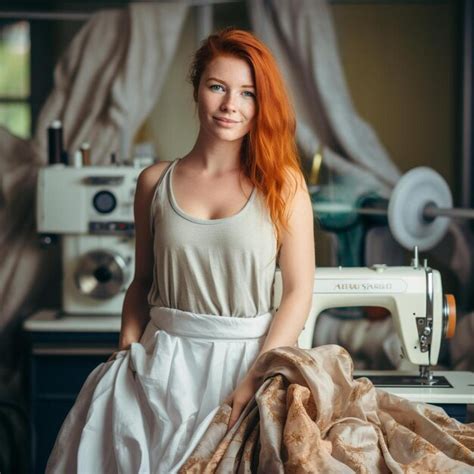 Premium Ai Image Tailor Small Business Idea Redhaired Ginger Woman In