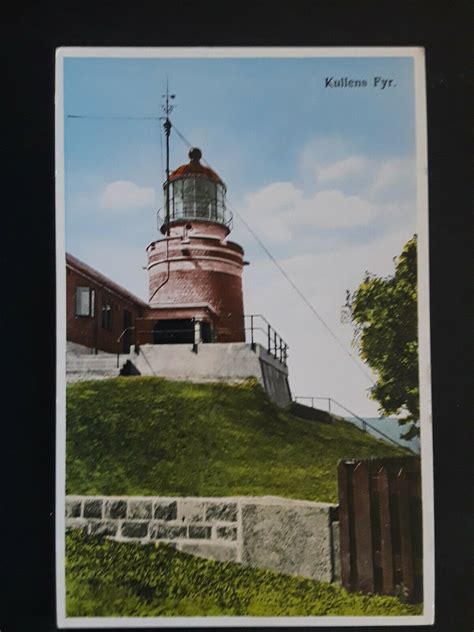 Mint Vintage Sweden Kullen Lighthouse Scania Öresund Illustrated Postcard Europe Norway