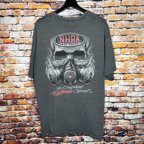 Vintage Nhra Drag Racing Gas Mask T Shirt 00s Size Depop