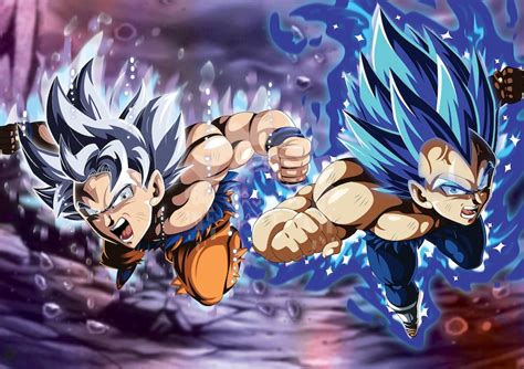 Mastered Ultra Instinct Goku And Evolution Blue Vegeta Dokkan Etsy