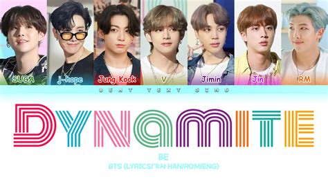 Bts Dynamite Color Coded Lyrics Han Rom Eng Youtube