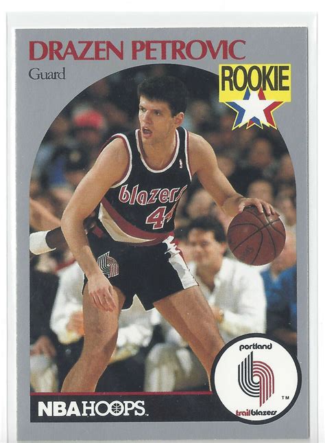 Mar 11, 2020 · basketball rookie cards; 1990 NBA Hoops Drazen Petrovic #248 ROOKIE RC Card Portland Trail Blazers | Portland ...