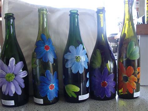 Christine Flannery Glass Painting Hand Glass Painting Bottles Bottle Painting Hand Painted