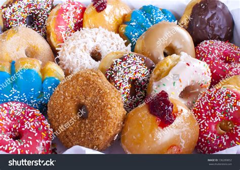 Assorted Colorful Donuts In Box Stock Photo 136289852 Shutterstock