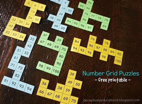 Number Grid Puzzles Great Practice For 10 More 10 Less 1 More 1