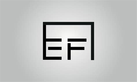 Letter Ef Logo Design Ef Logo With Square Shape In Black Colors Vector