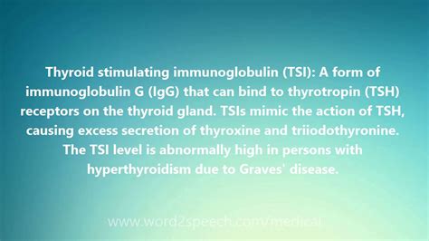 Thyroid Stimulating Immunoglobulin Tsi Medical Meaning And