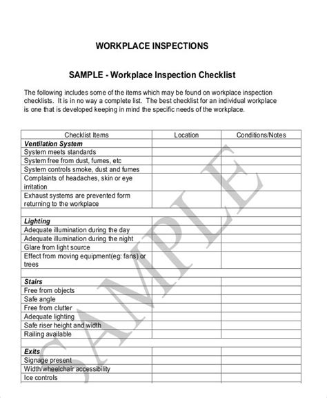 Inspection Checklist 25 Examples Format Pdf Examples