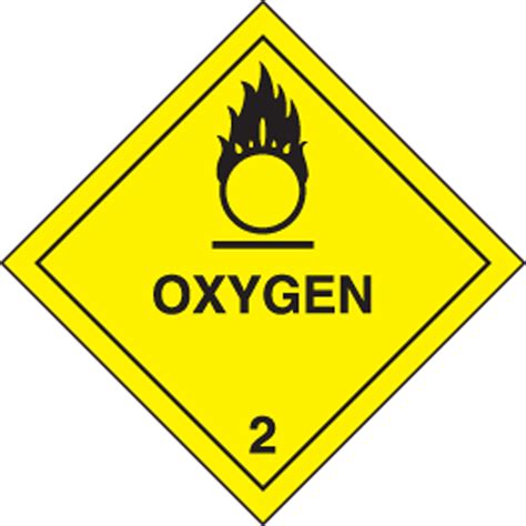 Hazard Class 2 Oxygen DOT Shipping Labels MSL204