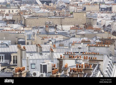 Paris Roofs Aerial View Of Paris Roof Tops On A Summer Afternoon