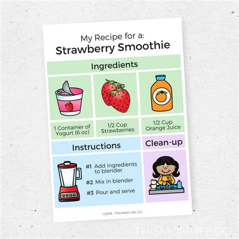 We would like to show you a description here but the site won't allow us. Recipe for Kids to Make - Strawberry Smoothie Printable ...
