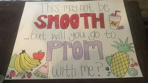 Promposal Prom Ask Smoothie Drink Food Fruit Cute Funny Unique New