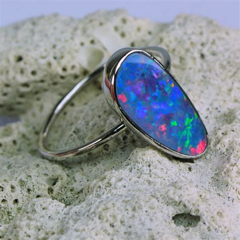 White Gold Opal Ring Mis7 Gemhunters