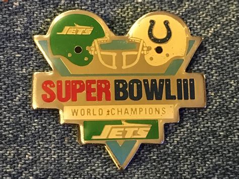New York Jets Lapel Pin ~ Super Bowl 3 ~ Iii ~ World Champions ~ Nfl