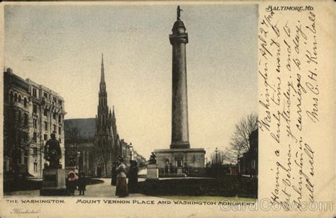 The Washington Mount Vernon Place And Washington Monument Baltimore