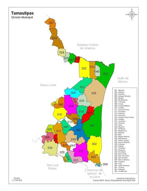 Mapa De Tamaulipas Con Nombres Y Division Politica Mapa De M Xico