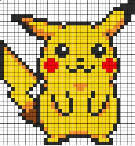 Pokemon Pixel Art Grid Pikachu